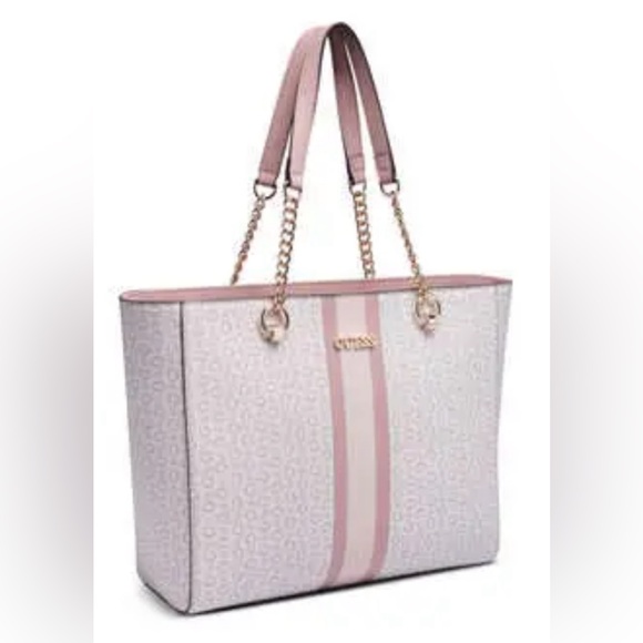 Guess Handbags - GUESS Culkin PU Zipper Closure Women's Casual Tote Handbag, Rose, NWT